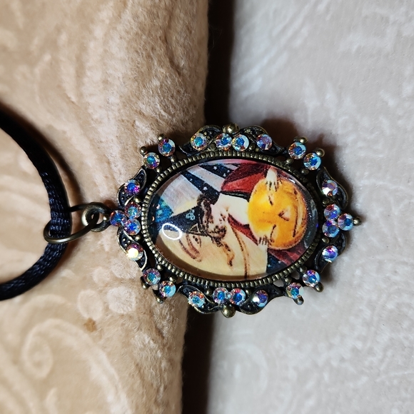 Hand Crafted Jewelry - NEW! Handmade glass pendant, genuine Swarovski crystals. Halloween witch! 🎃 😍